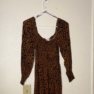 Elegant Brown and Black Women's Dress
